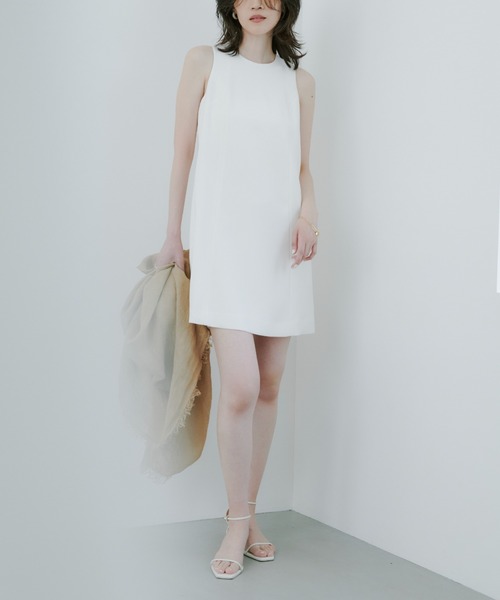 今期anuans パネルカットミニワンピ　S 美品 パネルカットミニワンピース(S IVORY): ワンピースanuans