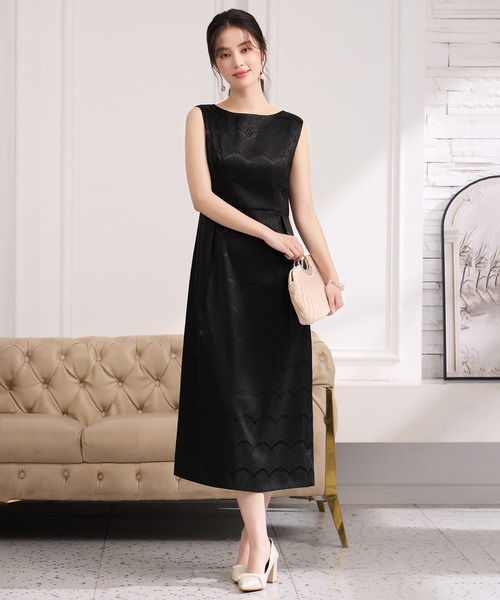【超美品】ボレロ付きサテンドレスS DRESS+（ドレスプラス） ドレス 2wayサテンボレロ付きパーティードレス