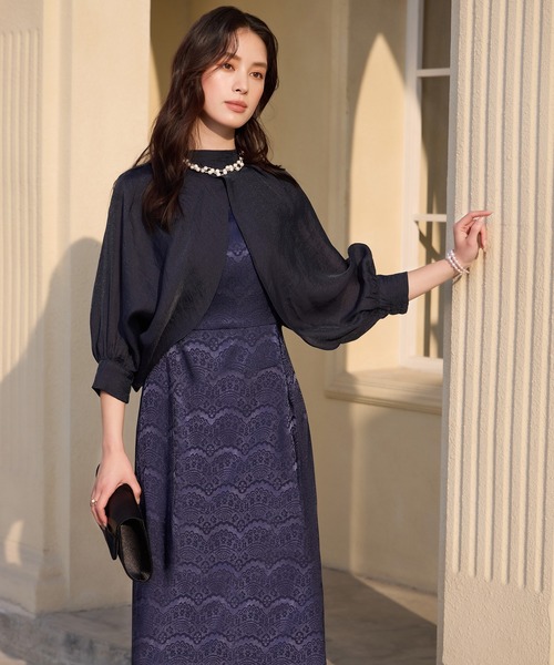 DRESS+（ドレスプラス） ドレス 2wayサテンボレロ付きパーティードレス