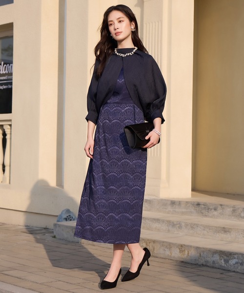DRESS+（ドレスプラス） ドレス 2wayサテンボレロ付きパーティードレス
