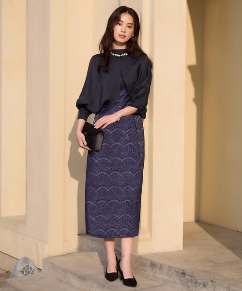 DRESS+（ドレスプラス） ドレス 2wayサテンボレロ付きパーティードレス 