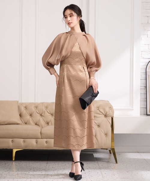 DRESS+（ドレスプラス） ドレス 2wayサテンボレロ付きパーティードレス