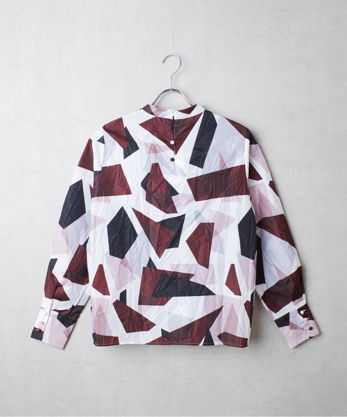 ブラウス シャツ 「PH1」「RIM.ARK」NOCOLLOR GEOMETRY PRINT BLOUSE 460BAL30-0210 レディース