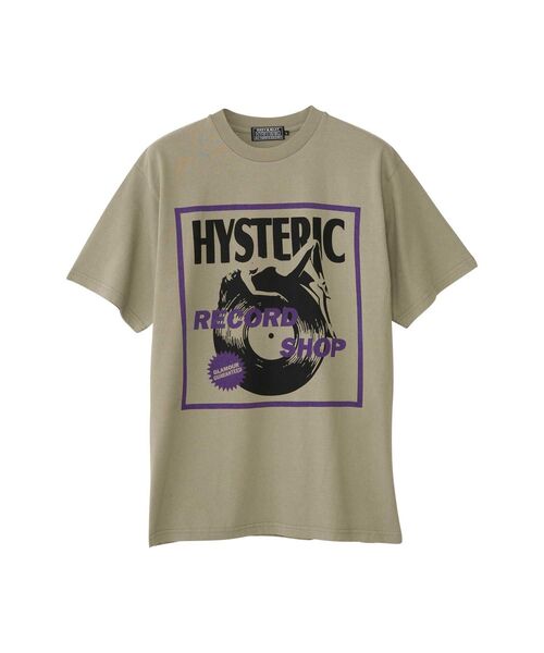 HYSTERIC GLAMOUR RECORD SHOP Tシャツ グブラック HYSTERIC GLAMOUR tシャツ RECORD SHOP Tシャツ メンズ