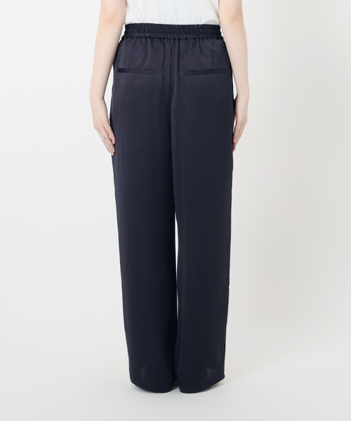IENA パンツ IENA スラックス パンツ BLACK シアサッカーパンツ レディース