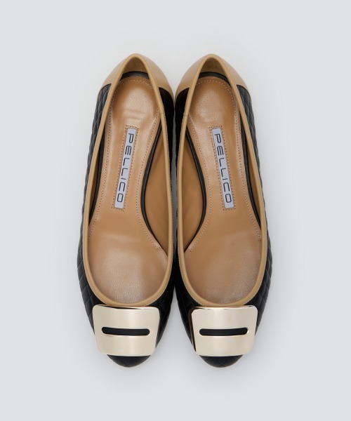PELLICO パンプス GOLD アネッリフィッビア 1.0cm BLACK/BUTTER
