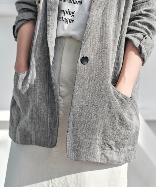 Spick＆Span テーラードカラーショートコート 34 グレー Spick&Span テーラードカラーショートコート