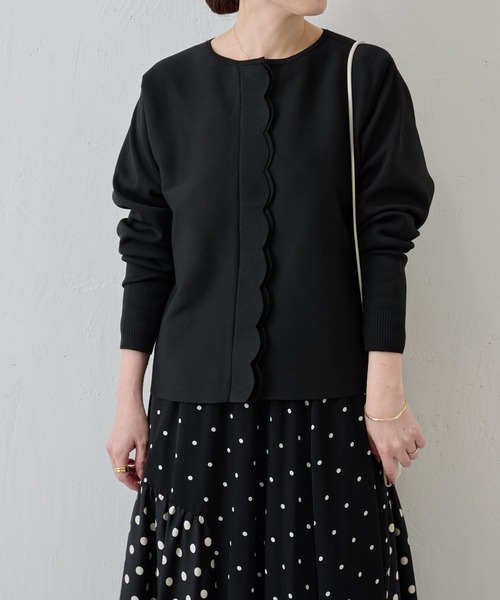 BEARDSLEY グレー ニットカーディガン ビアズリー BEARDSLEY ファーニットラウンドヘムカーデ （gray