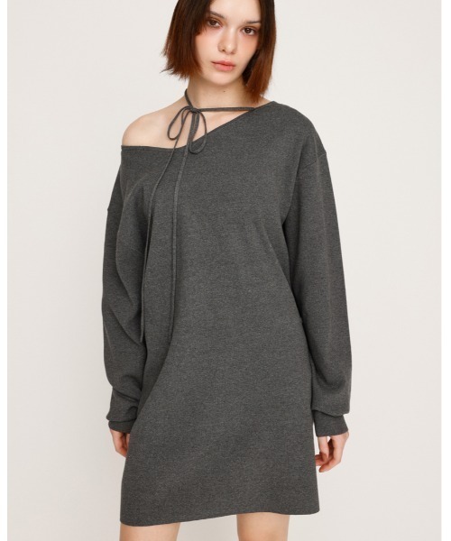SLY（スライ） ワンピース ASYMMETRY NECK LOOSE OP アシンメトリー