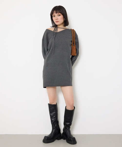 SLY ワンピース 「2025AW」ASYMMETRY NECK LOOSE OP