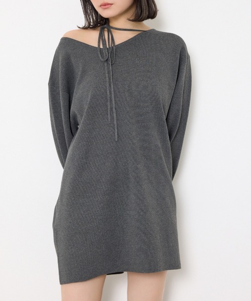 SLY ワンピース 「2025AW」ASYMMETRY NECK LOOSE OP