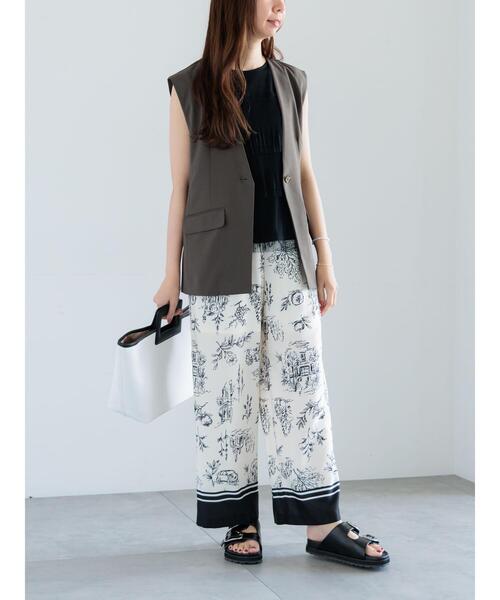 Te chichi パンツ ドローイングプロヴァンスプリントパンツ レディース