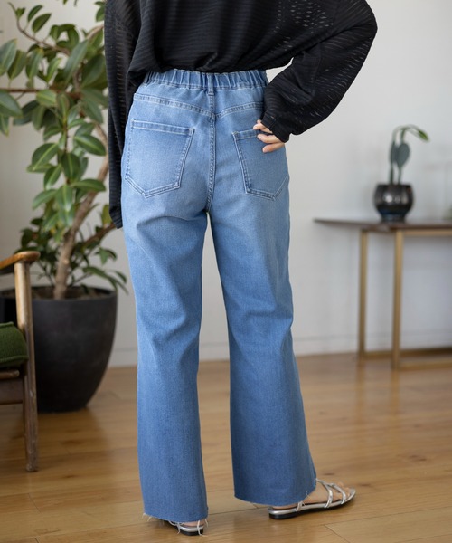 「LEPSIM」 加工デニムパンツ LARGE ライトブルー レディース_画像6