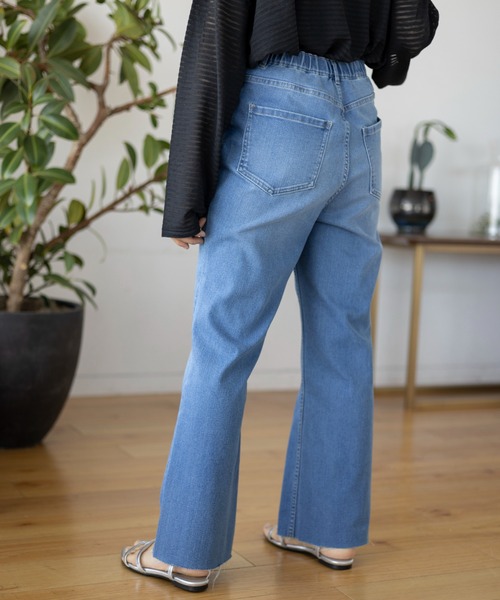 「LEPSIM」 加工デニムパンツ LARGE ライトブルー レディース_画像7