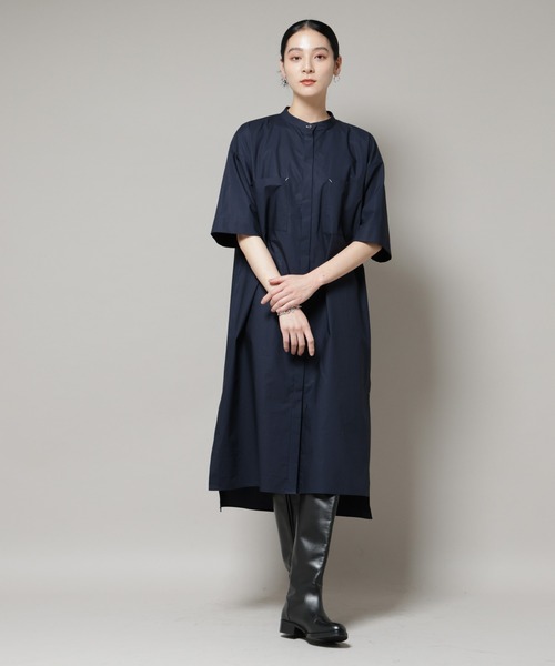 ナノユニバース（NANO universe）/Ｗポケットハーフスリーブシャツワンピース NANO universe（ナノ・ユニバース） ワンピース Wポケットハーフ