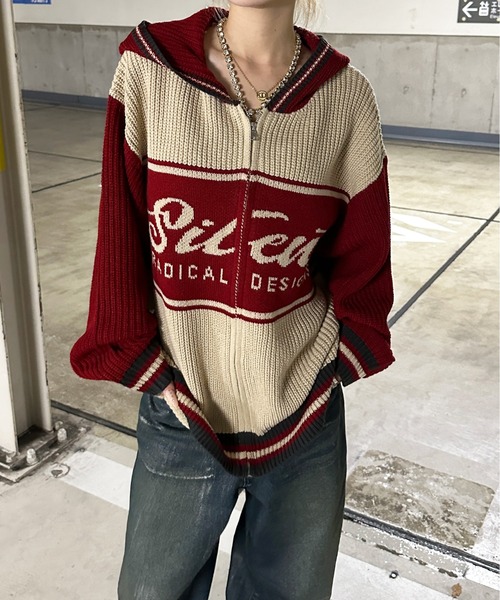 sedacle」 ニットパーカー SMALL ボルドー メンズ : ZOZOTOWN