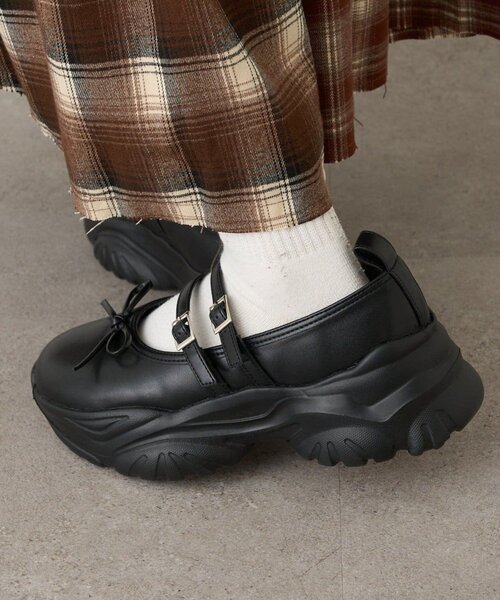 w closet（ダブルクローゼット） シューズ 「25AW」リボン厚底バレエ