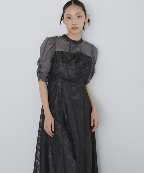 ANDRESD ドレス ノットリボンレースドレス / knot ribbon lace dress