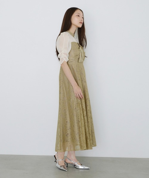 ANDRESD ドレス ノットリボンレースドレス / knot ribbon lace dress