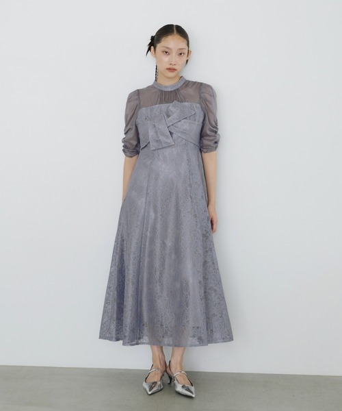 ANDRESD ドレス ノットリボンレースドレス / knot ribbon lace dress