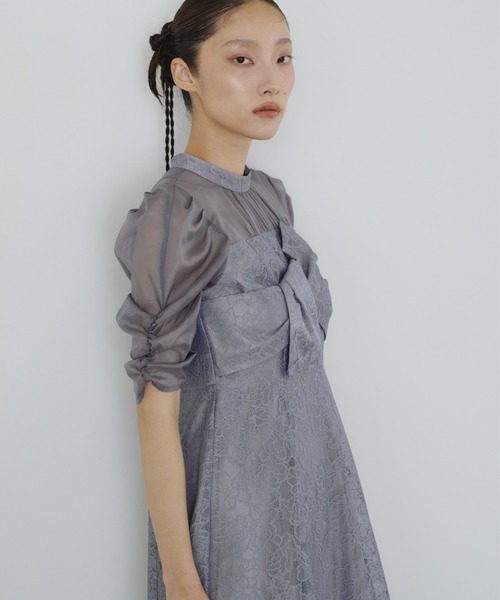 ANDRESD ドレス ノットリボンレースドレス / knot ribbon lace dress
