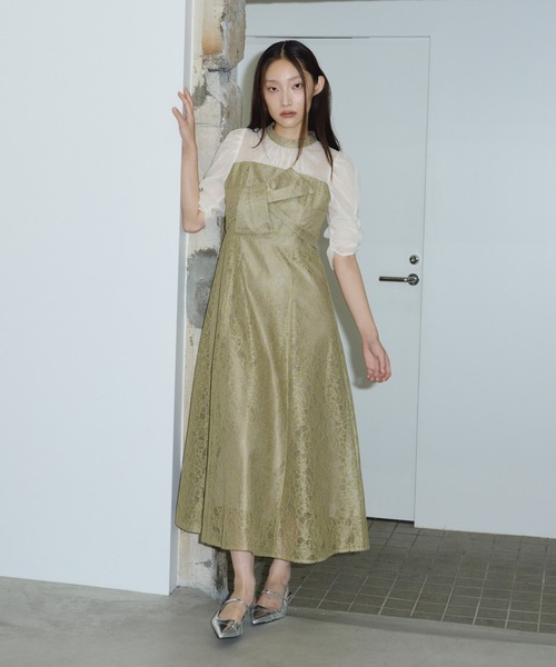 ANDRESD ドレス ノットリボンレースドレス / knot ribbon lace dress