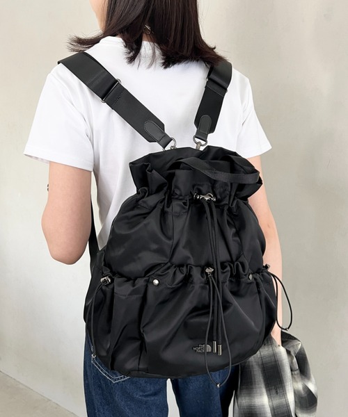 国内未発売 ノースフェイス 4WAY 巾着型バッグ ショルダー リュックブラック THE NORTH FACE デイバック リュック 国内未発売 FACE(ザ