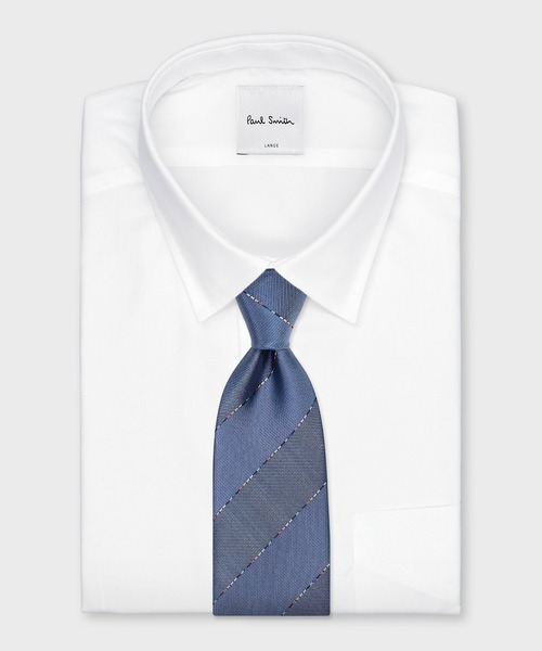 【PAULSMITH】コットンシルク レジメンタルストライプネクタイ ダークトーン レジメンタル タイ（250026552MJ） | Paul