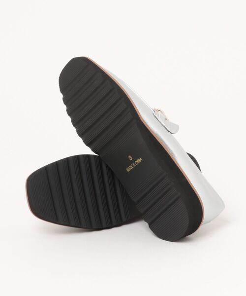 極美品☆pedala ウェッジヒール ローファー レザー ブラック 黒 23cm シュープラザ（SHOEPLAZA） ローファー ビットウェッジローファー