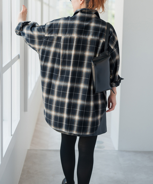 Spick＆Span ブラウス シャツ メタルボタンオンブレーチェック