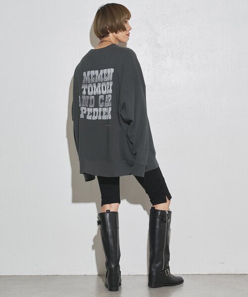 Whim Gazette グレー トレーナー Whim Gazette トレーナー スウェット スウェットVネックプル