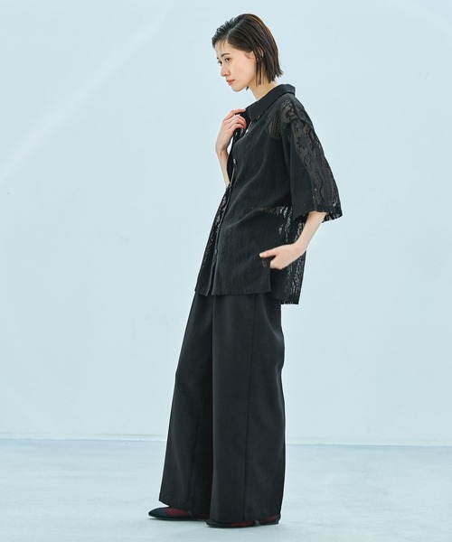 「LAKOLE」 半袖シャツ MEDIUM ブラック レディース_画像4