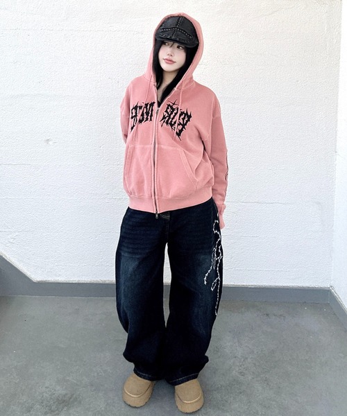 SPINNS（スピンズ） パーカー 「内田金吾くん着用」短丈ダブルジップ