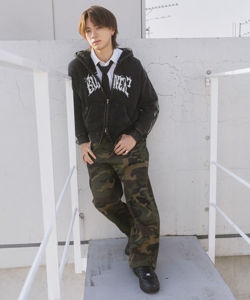 SPINNS（スピンズ） パーカー 「内田金吾くん着用」短丈ダブルジップ