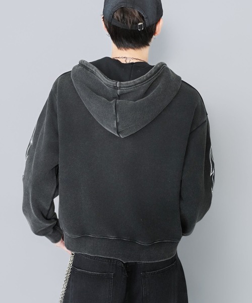 Antimid アンチミッド　ダブルジップパーカー　ブラックネイビー　短丈　希少 ANTIMID ZIP HOODIE