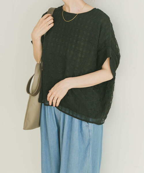 「ITEMS URBANRESEARCH」 半袖ブラウス FREE ライトベージュ レディース_画像2