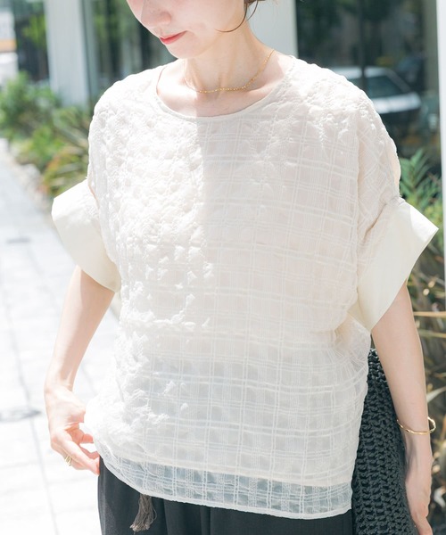 「ITEMS URBANRESEARCH」 半袖ブラウス FREE ライトベージュ レディース_画像8