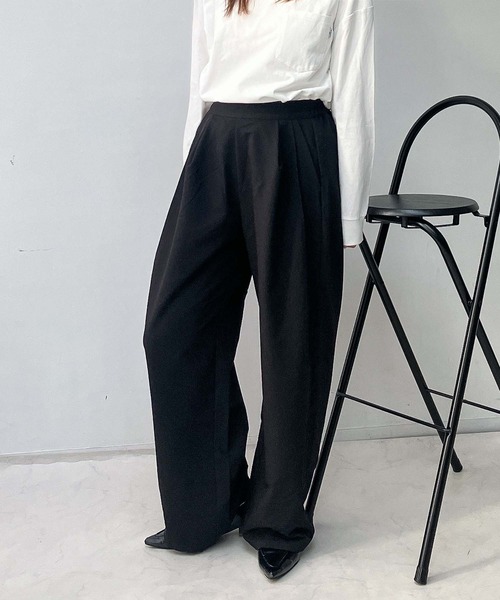 AS KNOW AS（アズノゥアズ） ワイドパンツ スラックス パンツタック