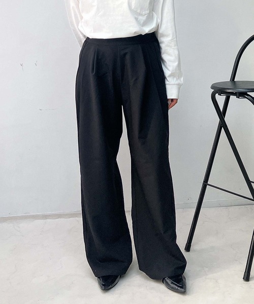 AS KNOW AS（アズノゥアズ） スラックス パンツタックストレート