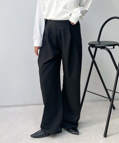 AS KNOW AS（アズノゥアズ） ワイドパンツ スラックス パンツタック