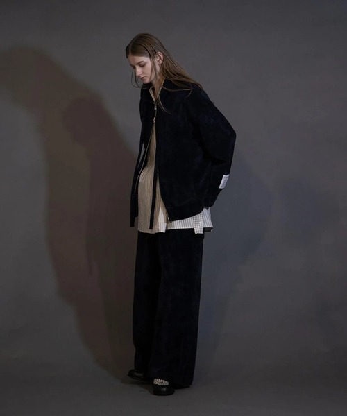 【my beautiful landlet】ZIPPULLOVER　黒　24SS my beautiful landlet パーカー 「my landlet」 CHENILLE KNIT ZIP