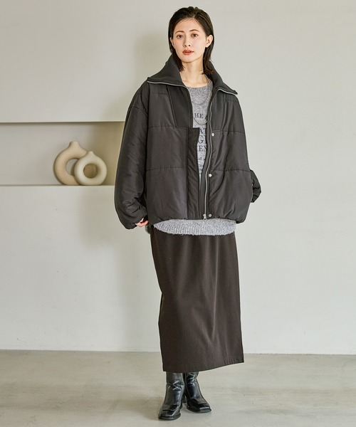 LAKOLE（ラコレ） ブルゾン アウター ハーフZIP風中綿ブルゾン