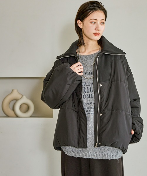 A/W ブルコ 中綿入りブルゾン L LAKOLE（ラコレ） ブルゾン アウター ハーフZIP風中綿ブルゾン