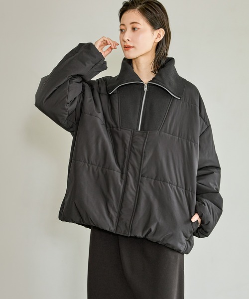 LAKOLE（ラコレ） ブルゾン アウター ハーフZIP風中綿ブルゾン