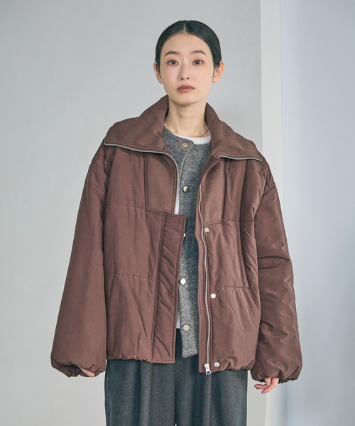 TaylorMade:レディース:Lサイズ: 中綿ジャケット:茶色 ツィーディー中綿ジャケット | 小柄・低身長女性向けファッション通販