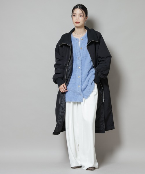 LOUNIE 中綿　フード付きロングコート　38 中綿 コート ロングコート フード付 あったか 暖かい 厚手 レディース