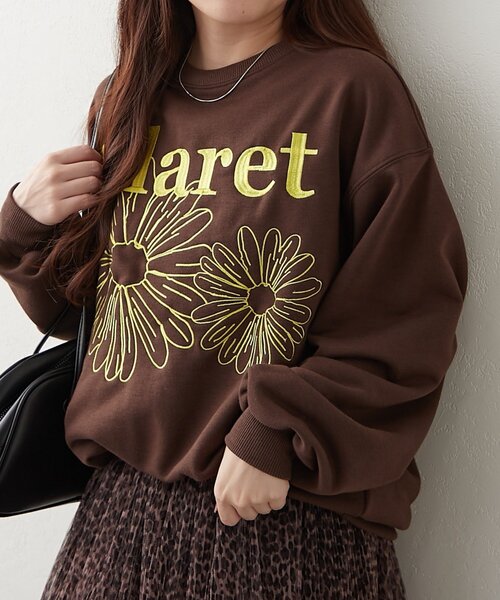 continuer de NICE CLAUP トレーナー スウェット フラワー刺繍