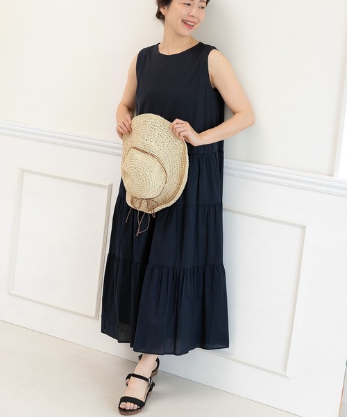 「PREFERIR」 ノースリーブワンピース LARGE ブラック レディース_画像6