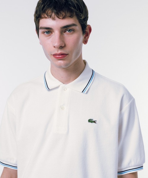 「LACOSTE」 半袖シャツ 5 ネイビー メンズの画像