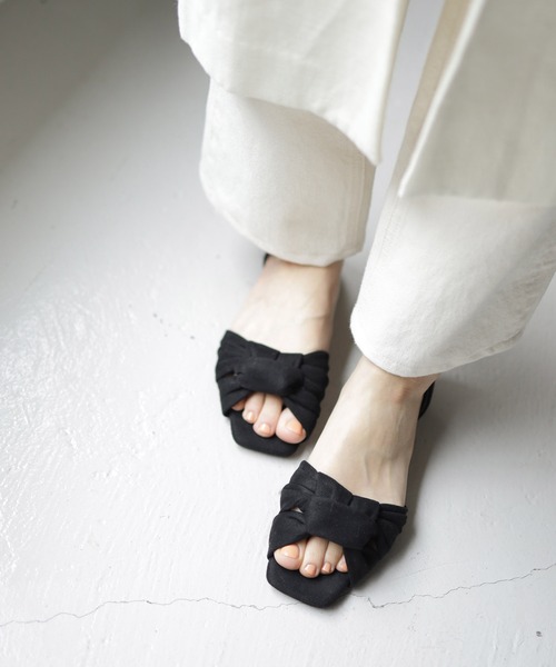 「SESTO」 フラットサンダル 24.5cm ブラック レディース_画像6